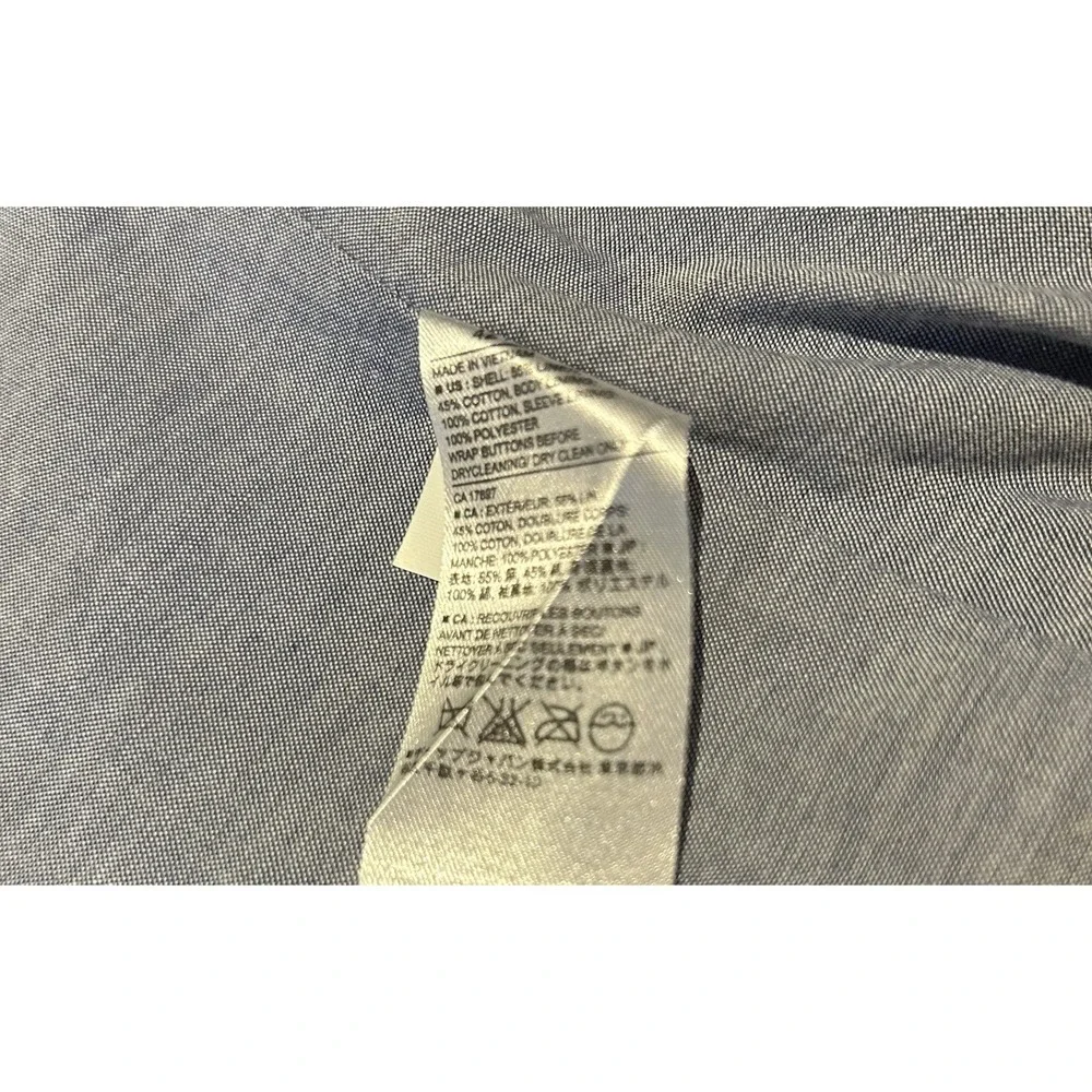 Banana Republic Blazer‎ Linen Cotton Blend Navy Blue Jacket 42R Tailored Fit